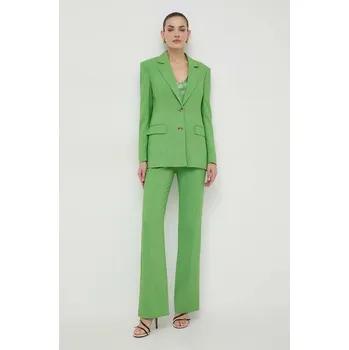 Dámské kalhoty Kalhoty BOSS dámské, zelená barva, jednoduché, high waist, 50511972 77X, vel. 36