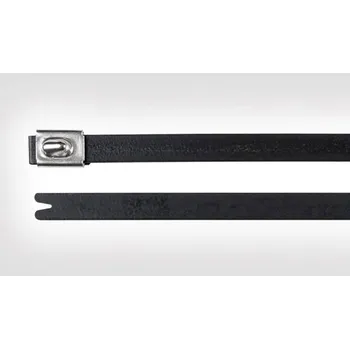 Stahovací páska HellermannTyton MBT14HFC-SS316/SP-BK , stahovací pásky, 7.90 mm, 362 mm, černá, s kuličkovým uzávěrem, 1 ks