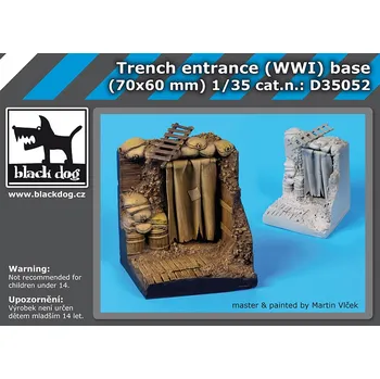 Plastikový model Blackdog 1/35 Trench entrance WWI base (70x60 mm)
