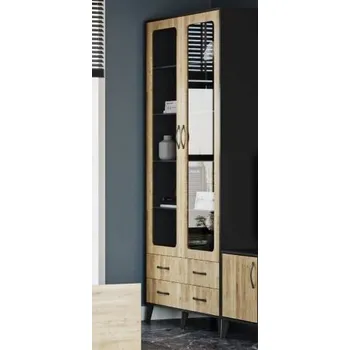 Komoda Vitrína 2D4S TARIA wotan/antracit