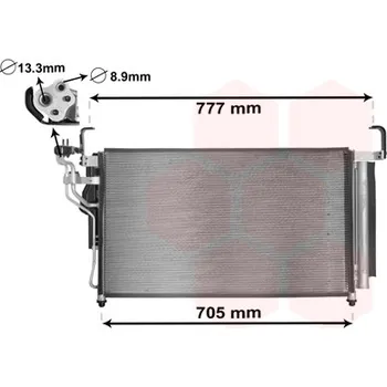 Klimatizace automobilu Kondenzátor, klimatizace VAN WEZEL 82005347