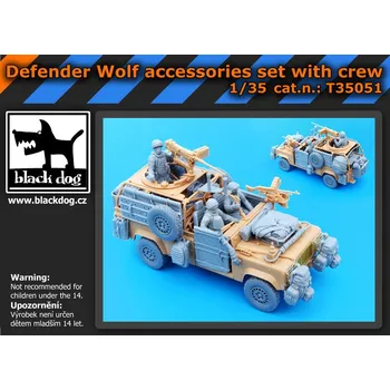 Plastikový model Blackdog 1/35 Defender Wolf accessory set w/ crew (HOBBYB)