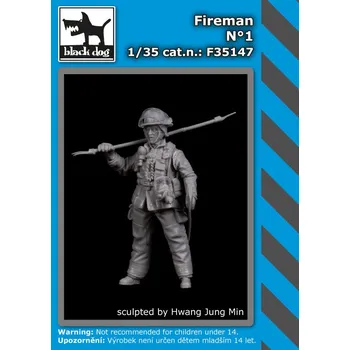 Plastikový model Blackdog 1/35 Fireman No.1 (1 fig.)