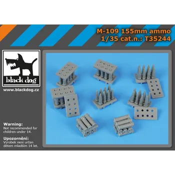 Plastikový model Blackdog 1/35 M-109 155 mm ammo