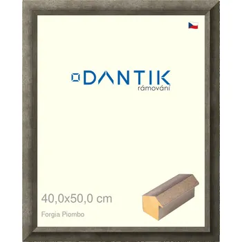 Rám na obraz DANTIK rámeček 40x50 | Forgia Piombo (Sklo Čiré) (Vyrobeno s láskou u nás v DANTIKU)