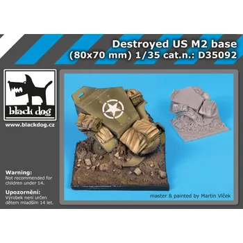 Plastikový model Blackdog 1/35 Destroyed US M2 base (80x70 mm)
