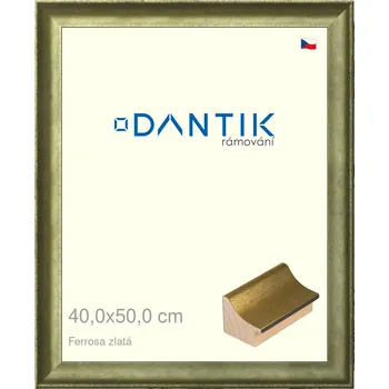 Rám na obraz DANTIK rámeček 40x50 | Ferrosa zlatá (Plexi Čiré) (Vyrobeno s láskou u nás v DANTIKU)