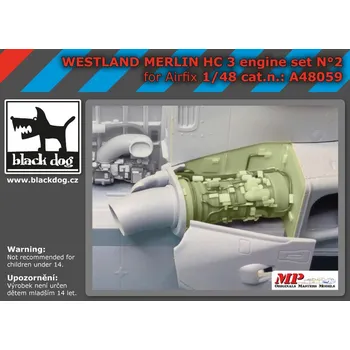 Plastikový model Blackdog 1/48 Westland Merlin HC 3 engine set No.2 (AIRFIX)
