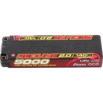 RC náhradní díl Gens ace Redline 2.0 Series 5000mAh 7.4V 140C 2S1P HardCase Lipo Battery Pack with Hardcase - expresní doprava