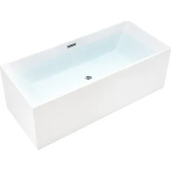 Vana BPS-koupelny Volně stojící akrylátová vana HYD-SAN507B 160x75 bílá, odtokový komplet chrom