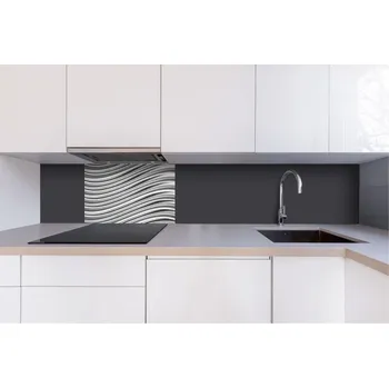Obklad DIMEX | Dibond za kuchyňskou linku DBW-06040-103 | 60 x 40 cm | Stříbrné vlny + Dibond deska za kuchyňskou linku DIMEX v rozměru 60 x 40 cm, motiv Stříbrné vlny