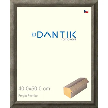 Rám na obraz DANTIK rámeček 40x50 | Forgia Piombo (Plexi Čiré) (Vyrobeno s láskou u nás v DANTIKU)