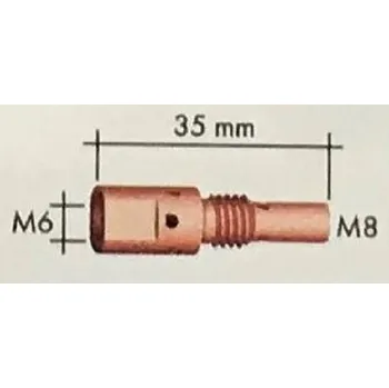 Příslušenství ke svářečce Abicor Binzel Náhradní díly pro svářecí hořák CO2 150A a 250A Díl hořáku CO2 150A a 250A: 142.0001 Mezikus - držák pro MB25 krátký 142.0001