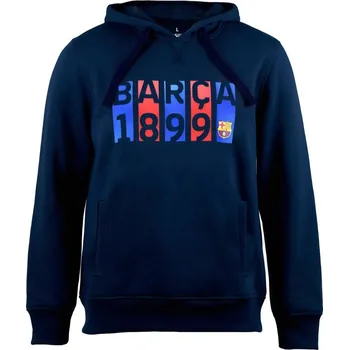Chlapecká mikina FC Barcelona Dětská mikina FC Barcelona, modrá, kapuce, klokaní kapsa Velikost: 13-14 r