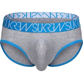 Pánské erotické prádlo Slipy Sukrew Apex Brief Grey Marl XL, šedo-modré pánské slipy