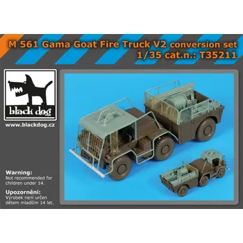 Plastikový model Blackdog 1/35 M 561 Gama Goat fire truck V2 Conv.set (TAM)