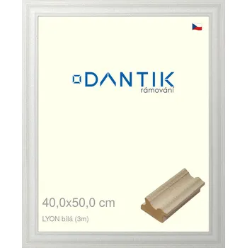 Rám na obraz DANTIK rámeček 40x50 | LYON Bílá (Plexi Čiré) (Vyrobeno s láskou u nás v DANTIKU)