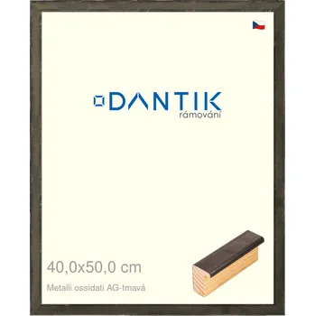 Rám na obraz DANTIK rámeček 40x50 | Metalli oidati AG tmavá (Plexi Čiré) (Vyrobeno s láskou u nás v DANTIKU)