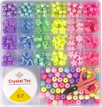 dětská sada na výrobu šperků LEAN Toys 13455 sada korálků na výrobu šperků 6 barev