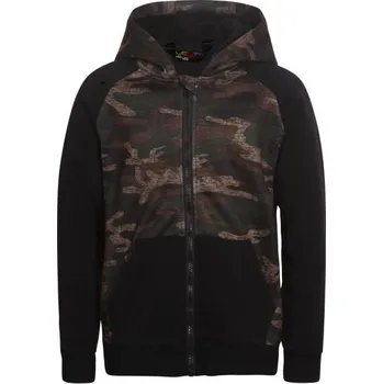 Chlapecká mikina Dětská mikina Lewro ROLY 116/122 Černá, Tmavě zelená, Hnědá