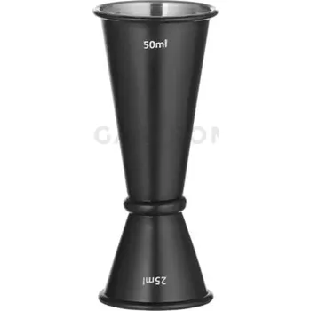 Trekingová hůl Barmanská odměrka s prstencem, 25/50 ml, černá, 45x110 mm | BAR UP, 596654