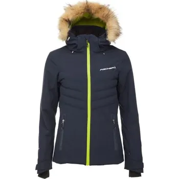 Dámská lyžařská bunda Fischer ALPBACH 42 Tmavě modrá, Šedá, Reflexní neon