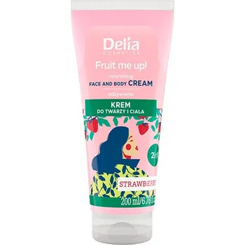 Delia Fruit Me Up! výživný krém na obličej a tělo jahoda, 200 ml