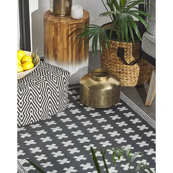 Koberec Koberec Černý Synteticý 90 x 180 cm Eko Moderní Minimalistický Beliani