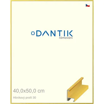 Rám na obraz DANTIK rámeček 40x50 | ALU profil 6030 Dýha barevná žlutá citrus (Sklo Čiré) (Vyrobeno s láskou u nás v DANTIKU)
