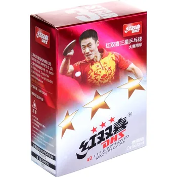 Pingpongový míček DHS míčky na stolní tenis 3 hvězdy sada 6ks - bílá