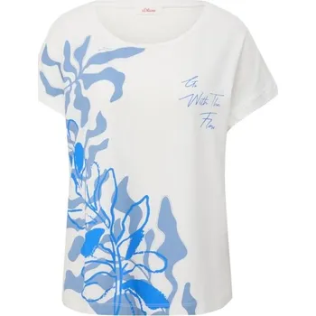 Dámské tričko Dámské tričko s.Oliver RL T-SHIRT 40 Bílá, Modrá