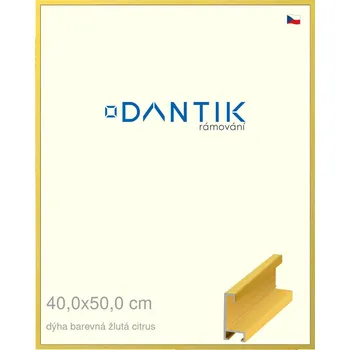 Rám na obraz DANTIK rámeček 40x50 | ALU profil 6035 Dýha barevná žlutá citrus (Plexi Čiré) (Vyrobeno s láskou u nás v DANTIKU)