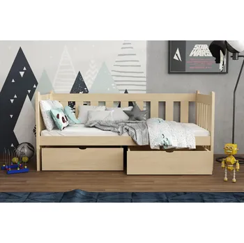 Postel Max-i Dětská postel ARVEN KIDBED ONE ze dřeva + rošt Zvolte rozměr:: 70 x 140 cm, Zvolte barvu:: barva růžová + ŠUPLÍKY