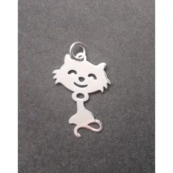 Přívěsek Silueta kočky - varianta 3 - stříbrný přívěsek