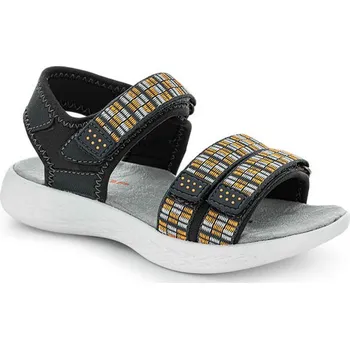 Dívčí sandály Dětské sandály LOAP MAICA 29 Tmavě šedá, Bílá, Žlutá