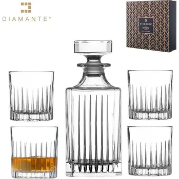 Sklenice Diamante Whisky set Broadway 4+1