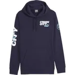 Pánská mikina Puma MANCHESTER CITY FC FTBLICONS HOODY L Tmavě modrá, Bílá, Světle modrá