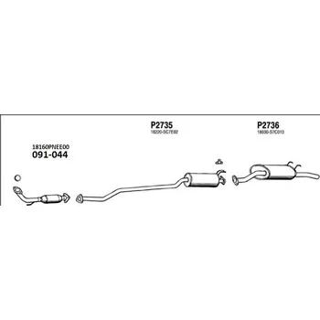 Zadní díl výfuku zadní díl výroba Izawit Bosal VP2736Z