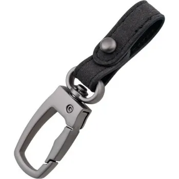 Přívěsek na klíče - karabina s koženým poutkem