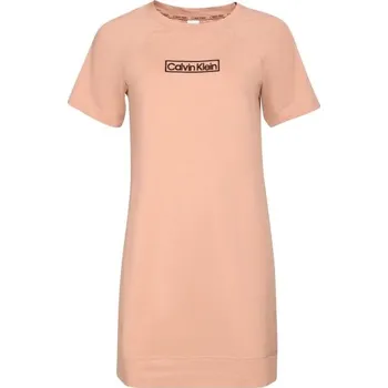 Dámské noční prádlo Dámská noční košile Calvin Klein REIMAGINED HER S/S NIGHTSHIRT S Lososová, Černá