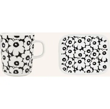 Talíř Marimekko Sada Pikkuinen Unikko: Šálek A Talíř, bílá / černá