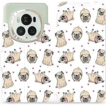 Pouzdro na mobilní telefon Flipové pouzdro Mobiwear - Honor Magic6 Pro - M097P Mopsíci (Knížkové flip pouzdro, obal, kryt na mobil Honor Magic6 Pro - M097P Mopsíci, materiál Umělá kůže + TPU - ochrana 360°, stojánek, silikonová vanička, magnetické zavírání)