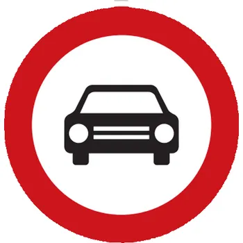 Dopravní značka Dopravní značka Zákaz vjezdu všech motorových vozidel s výjimkou motocyklů bez postranního vozíku - B3