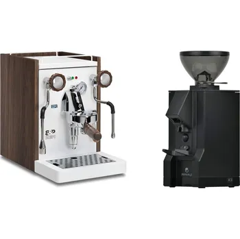 Kávovar Biepi Sara PID, white/wood + Eureka Mignon Manuale, BL black