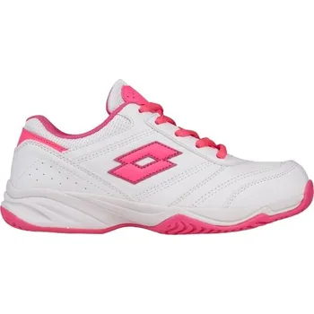 Dívčí obuv Juniorská tenisová obuv Lotto COURT LOGO XVII JR L 39 Bílá, Růžová