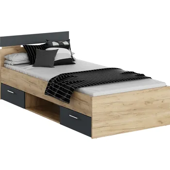 Ložnicová sestava Postel, 90x200, dub artisan/grafit, MICHIGAN NEW