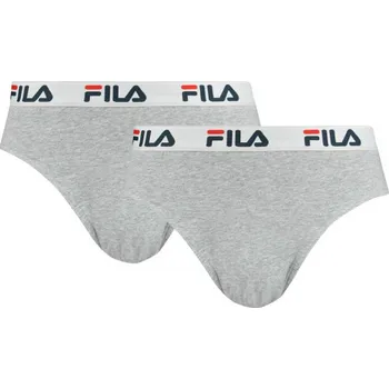 Slipy Pánské slipy Fila MAN BRIEF 2-PACK 2XL Šedá, Bílá, Tmavě modrá, Červená