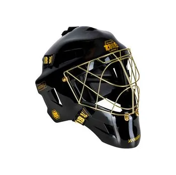 Florbalová maska Zone floorball UPGRADE PRO CAT EYE CAGE black/gold Brankářská helma černá / zlatá, Senior - 52 cm a více, zlatá