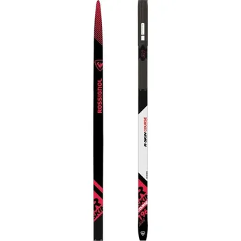 Běžky Běžecké lyže s podporou stoupání Rossignol DELTA X RACE R-SKIN STIFF + RACE CLASSIC SET 196 Černá, Bílá, Červená