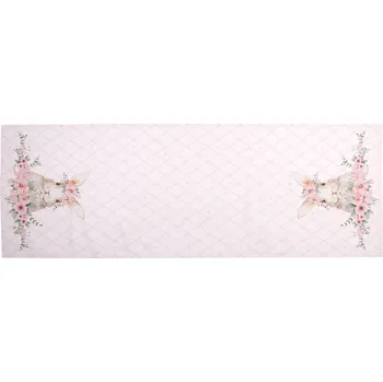 Utěrka Růžový bavlněný běhoun s králíčkem Floral Easter Bunny - 50*140 cm